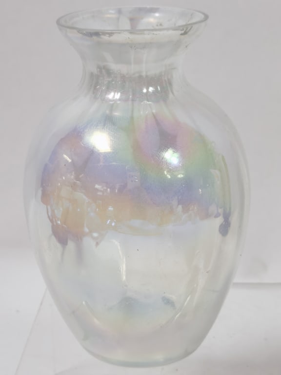 Vintage Iridescent Art Glass Vase (1 of 3)