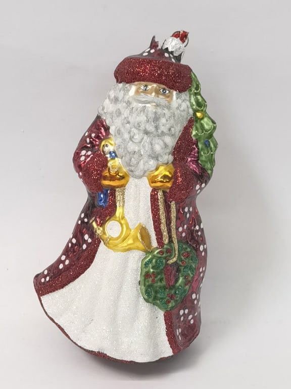 Vintage Hand-Blown Glass Santa Ornament (1 of 2)