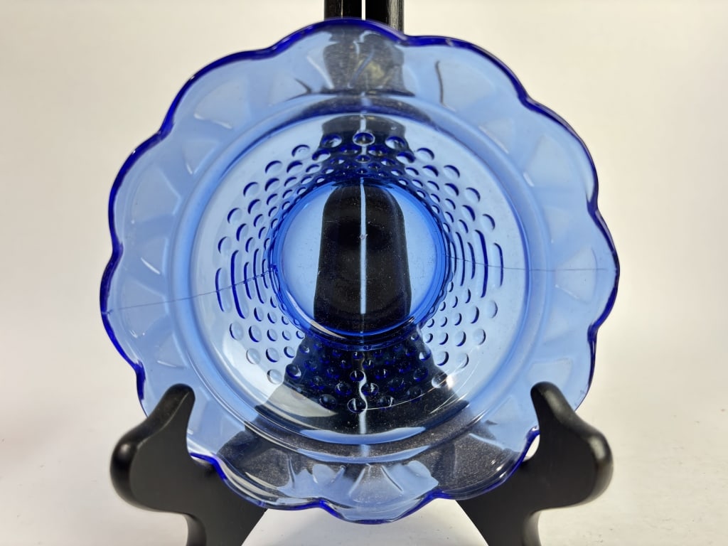 Vintage Cobalt Blue Hobnail Glass Candy Dish (1 of 3)