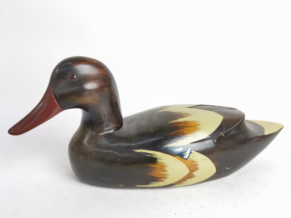 Vintage Hand Painted Wood Carved Duck Decoy (1 of 6)