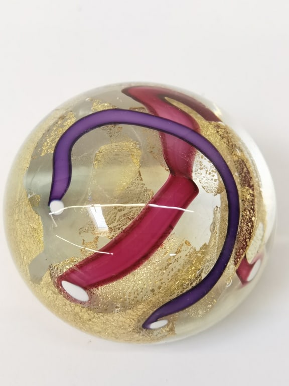 Vintage Murano Italy Glitter Art Glass Paperweight (1 of 4)