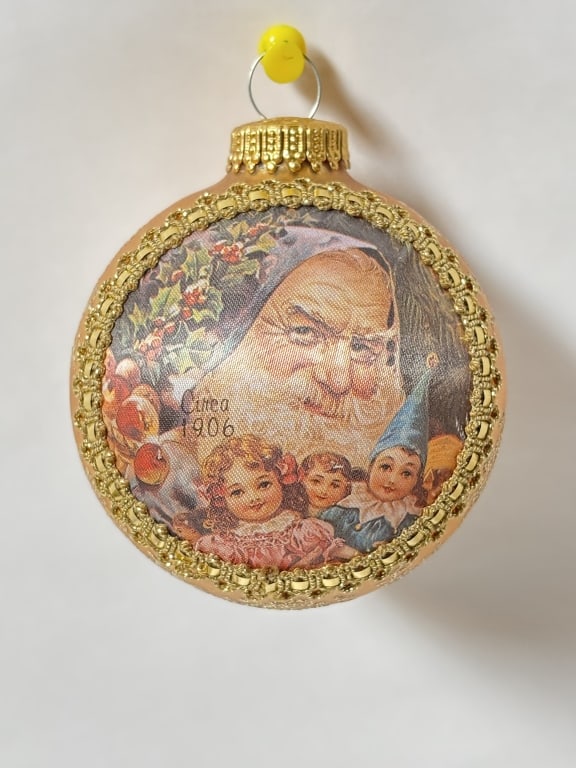 1997 Santa on Silk Christmas Ornament (1 of 2)