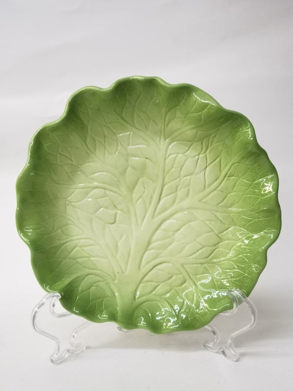 American Made Porcelain Cabbage Leaf Plate (1 of 2)