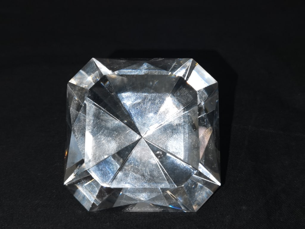 Vintage Oleg Cassini Crystal Diamond Paperweight (1 of 3)