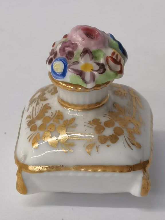Antique French Gilt Porcelain Perfume Bottle (1 of 5)