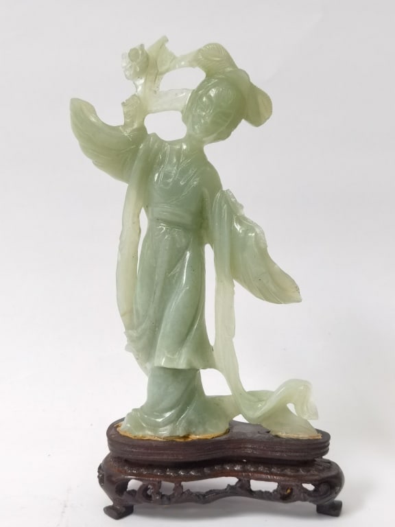 Chinese Jade Carved Maiden Figurine (1 of 5)