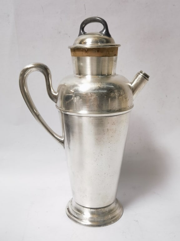Vintage Nickel Silver Silver Plated Beverage Shake: Vintage Nickel Silver Silver Plated Beverage Shaker, 13in by 8in