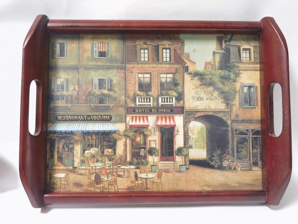 Vintage Pimpernel England Wooden Tray: Vintage Pimpernel England Wooden Tray, 18in by 13.5in by 2.5in