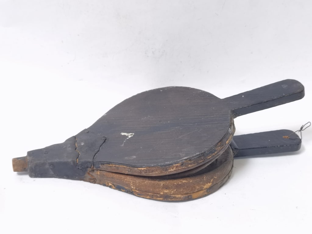 Antique Wood and Leather Fireplace Bellows (1 of 3)