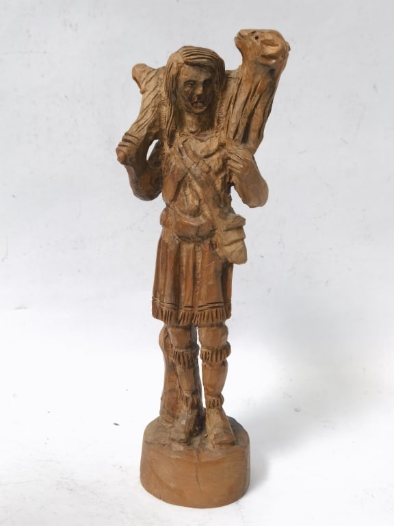 Vintage Carved Wood Figurine of a Shepherd (1 of 4)