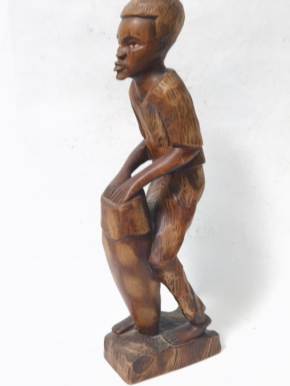 Vintage Hand-Carved African Drummer (1 of 4)