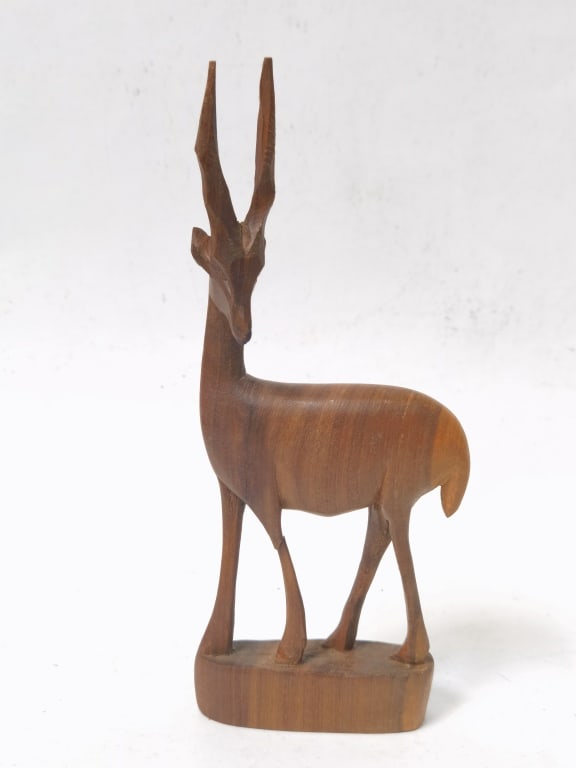 Vintage African Standing Gazelle Hardwood Carving (1 of 3)