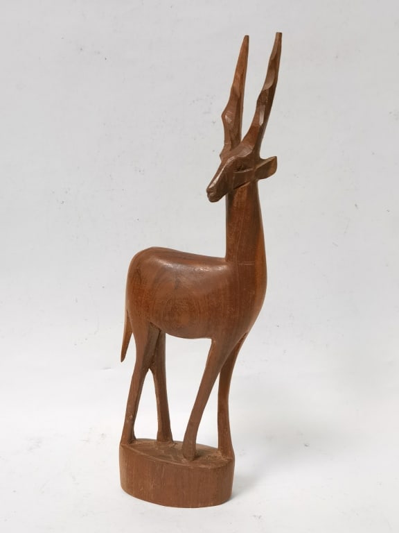 Vintage African Hand-Carved Hardwood Antelope (1 of 3)