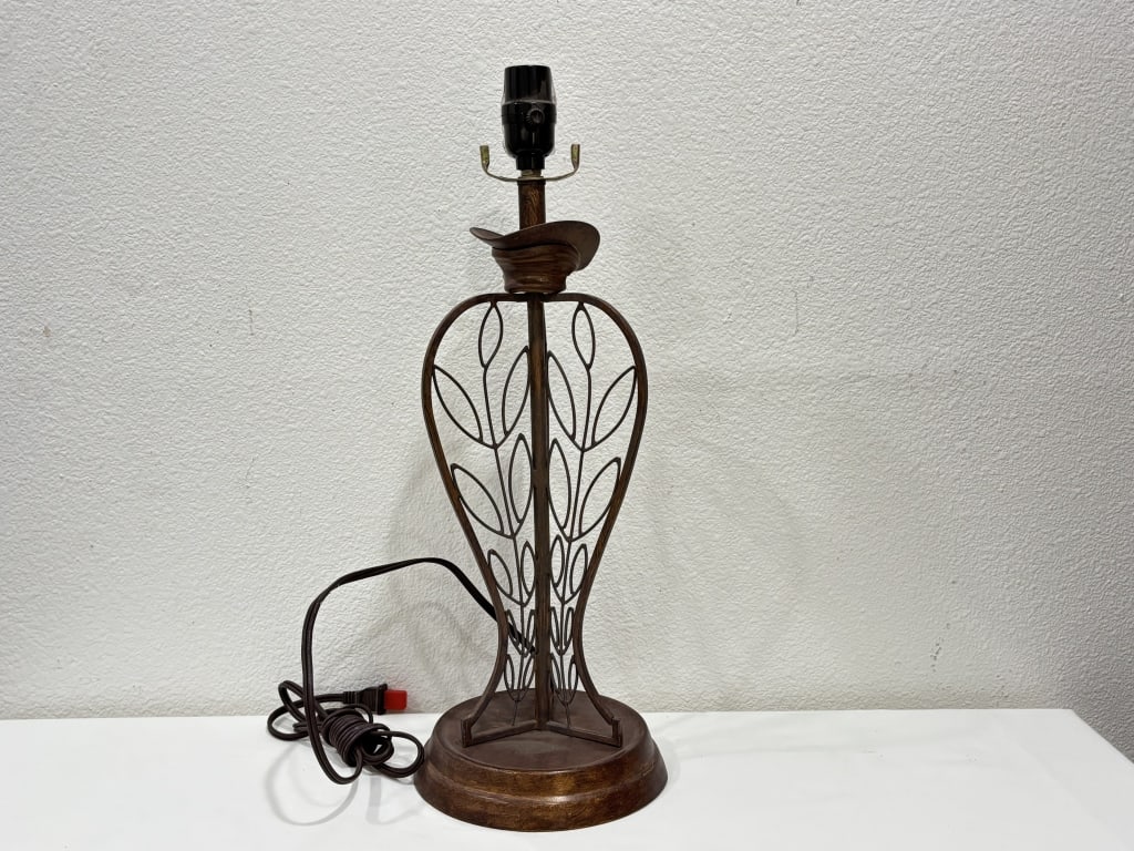 Vintage Wrought Iron Open-Work Table Lamp (1 of 5)