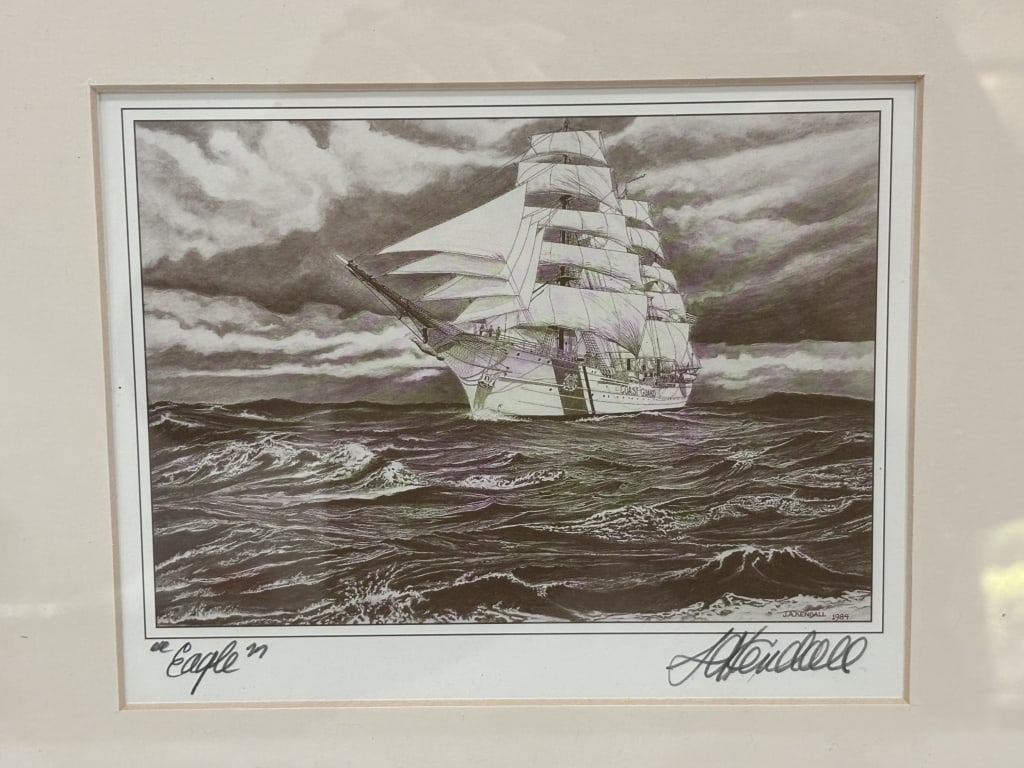 Signed J.A. Kendall "Eagle" Lithograph - 2