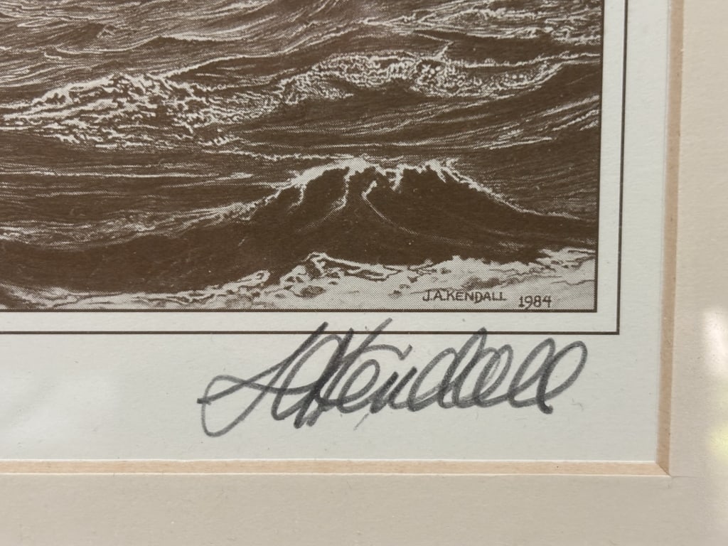 Signed J.A. Kendall "Eagle" Lithograph - 3