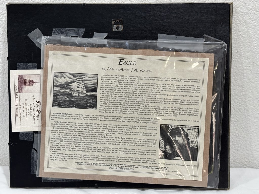 Signed J.A. Kendall "Eagle" Lithograph - 5