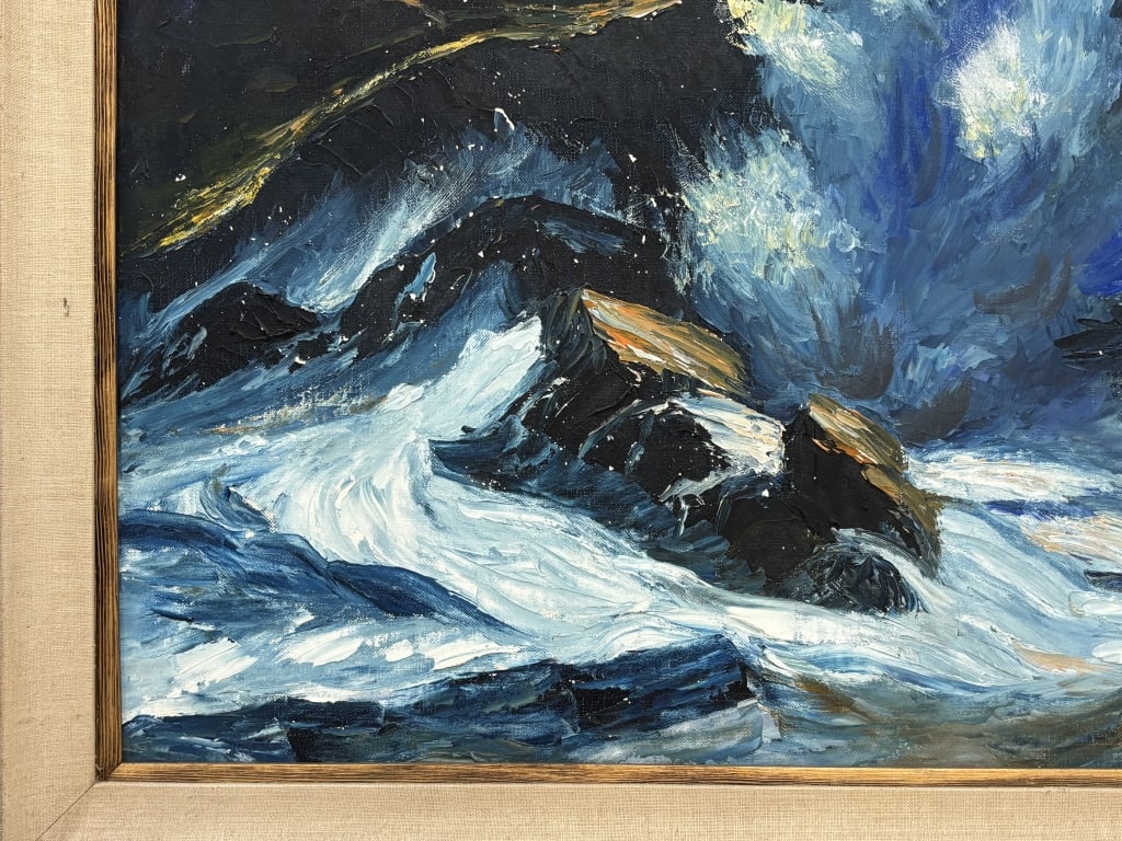 Signed Margaret Dalian Seascape Oil Painting (1 of 3)