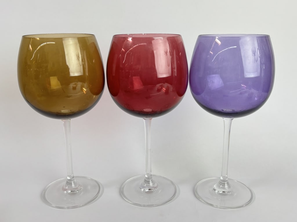 (3) Vintage Lenox Colored Wine Glasses (1 of 3)
