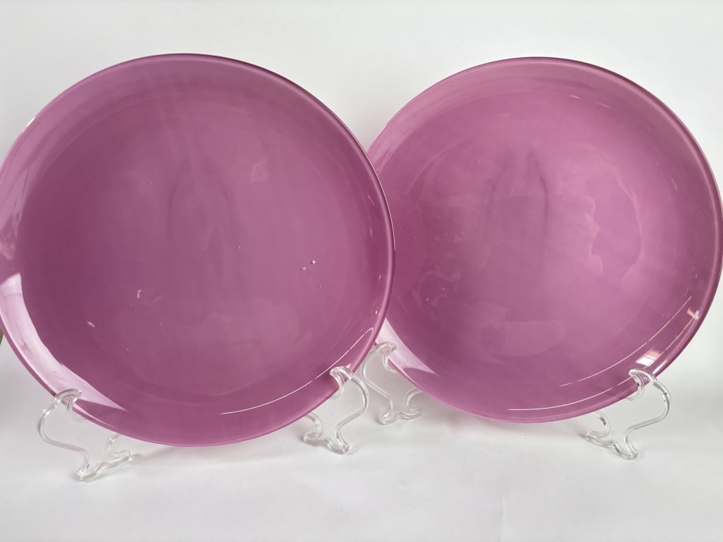 Pr. of Amethyst Art Glass Plates (1 of 2)