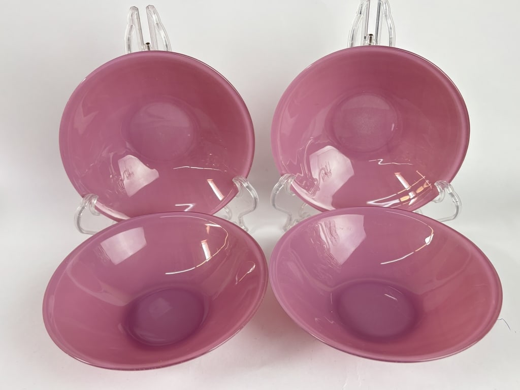 (4) Amethyst Art Glass Bowls (1 of 2)