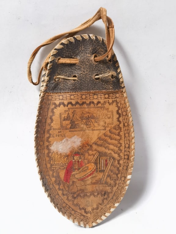 Vintage Chile Tooled Leather Souvenir Pouch (1 of 5)