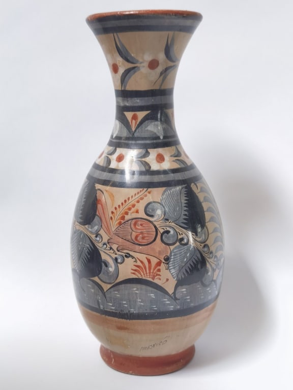 Vintage Tonalá Pottery Floral Vase (1 of 5)