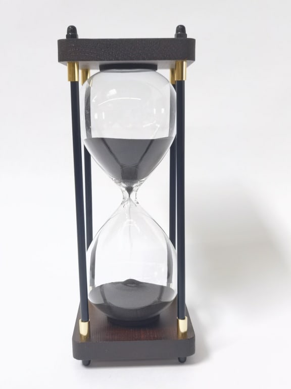 Contemporary Black Sand Hourglass (1 of 3)