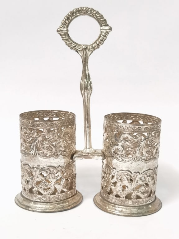Vintage English Silver-Plated Filigree Condiment C (1 of 3)