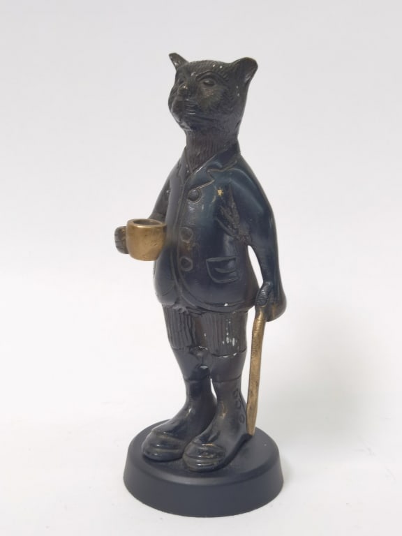 Vintage Anthropomorphic Bronze Cat Figurine (1 of 4)