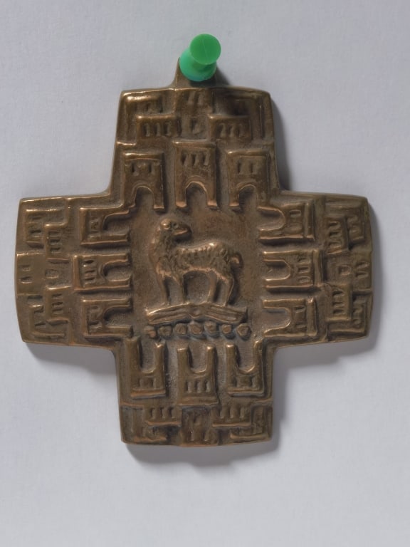 Vintage Bronze "Lamb of God" Relief Cross (1 of 3)
