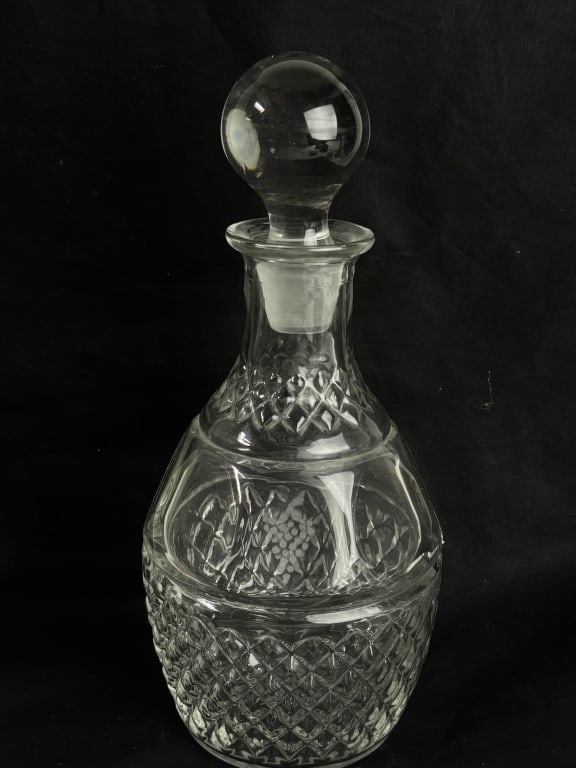 Vintage Diamond Cut Glass Whiskey Decanter (1 of 4)