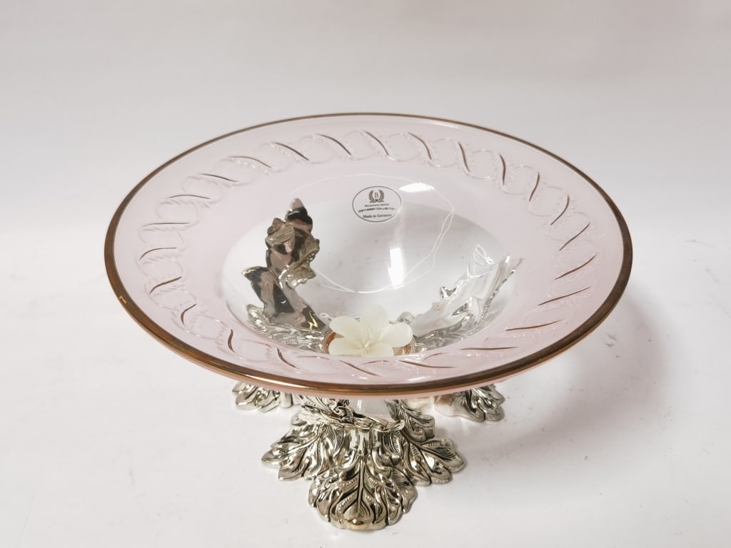 Bellmonde Germany Contessa Glass Candle Holder: Bellmonde Germany Contessa Glass Candle Holder, 10in by 4.75in