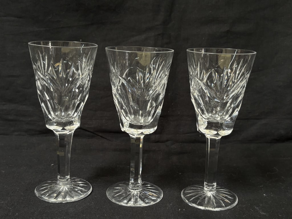 (3) Vintage Waterford Crystal Ashling Wine Glasses (1 of 3)