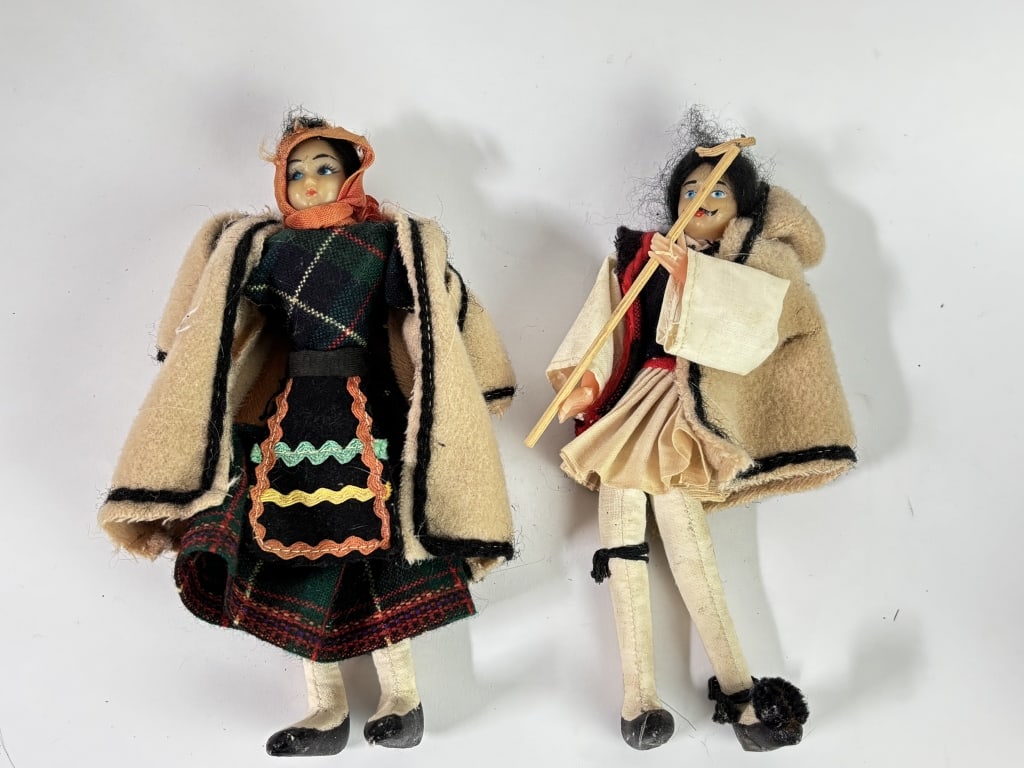 (2) Vintage Greek Folk Art Dolls (1 of 2)