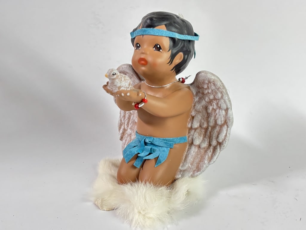 Vintage Signed Collectible Native American Boy Dol (1 of 4)