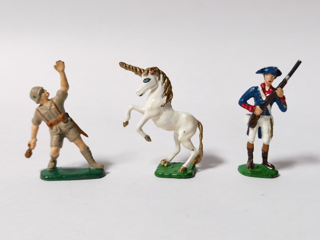 (3) Vintage Cast Lead Military Figurines (1 of 3)