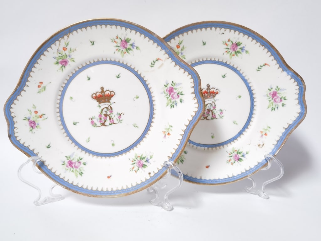 Pr. of The Queen's China Floral Plates: Pr. of The Queen's China Floral Plates, 10in
