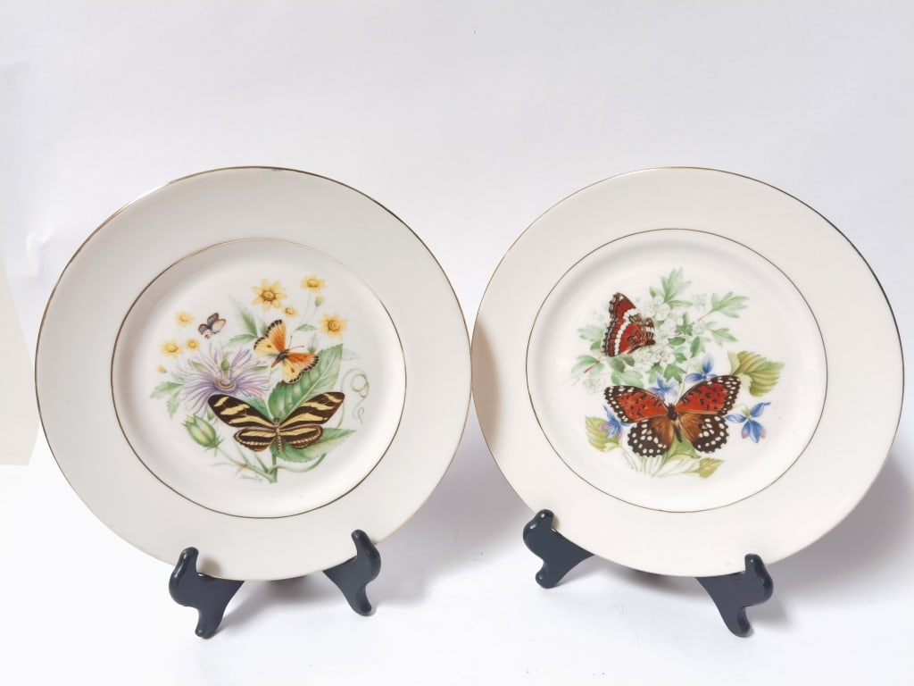 Pr. of 1983 Lilla Richardson Butterflies Plates (1 of 4)