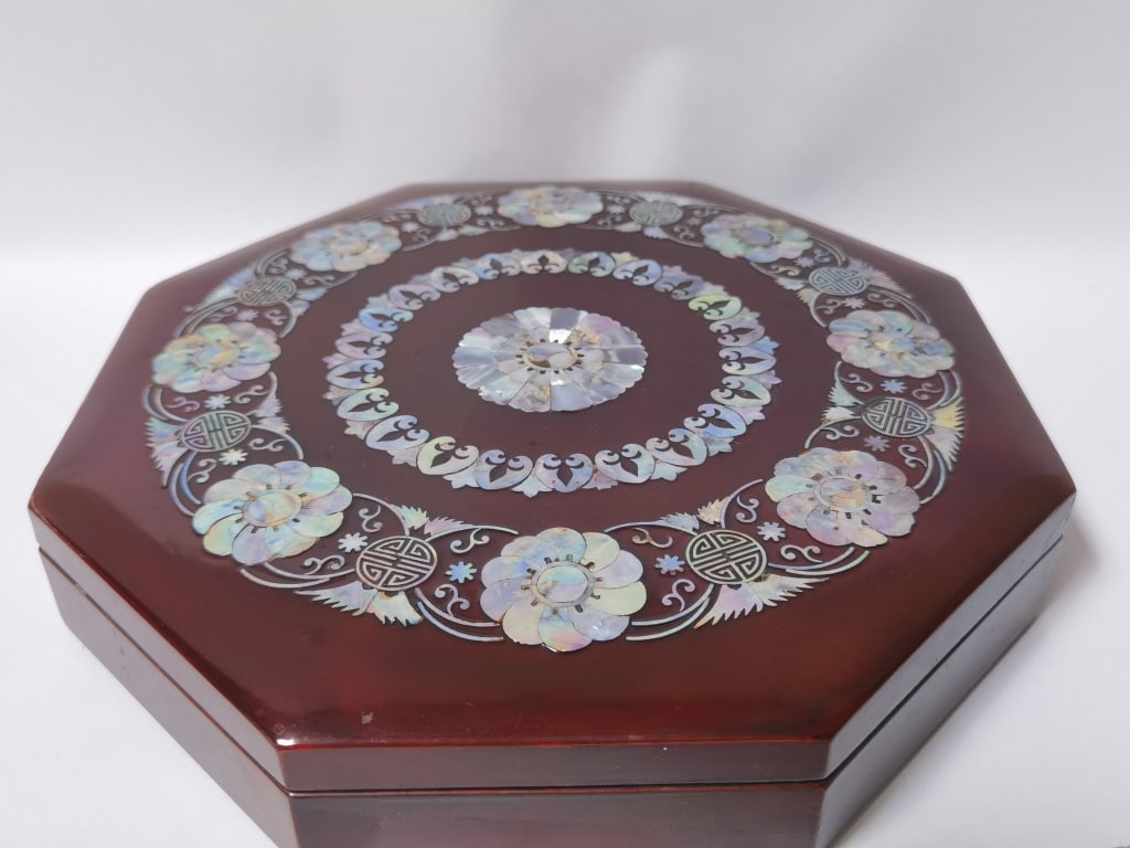 Chinese Mother-of-Pearl Inlaid Lacquer over Wood S (1 of 4)