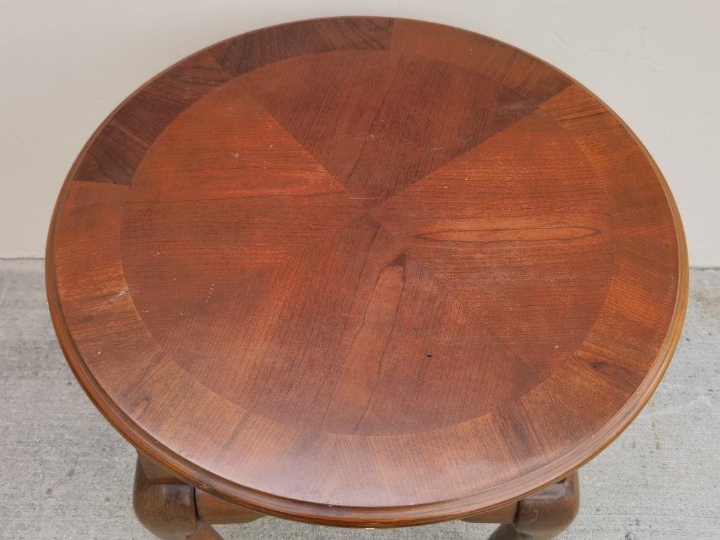 Vintage Round Side Table with Drawer - 2