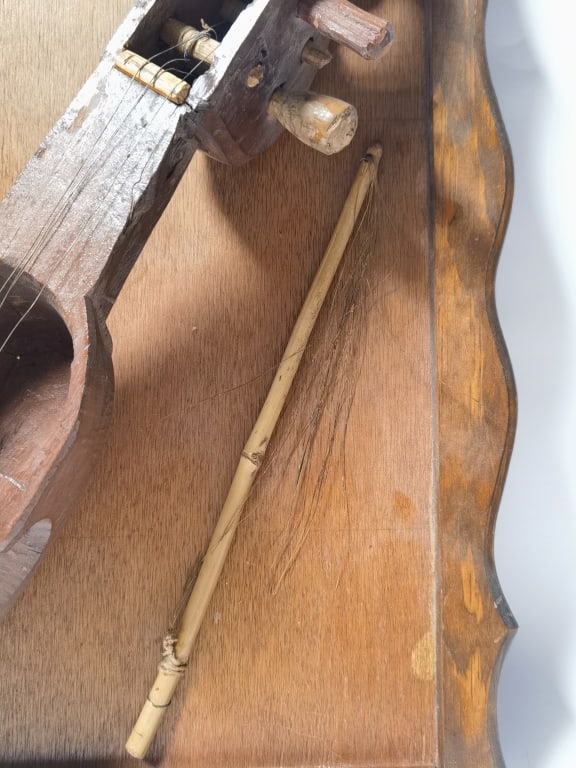 Decorative Hand-Carved Folk String Instrument - 3