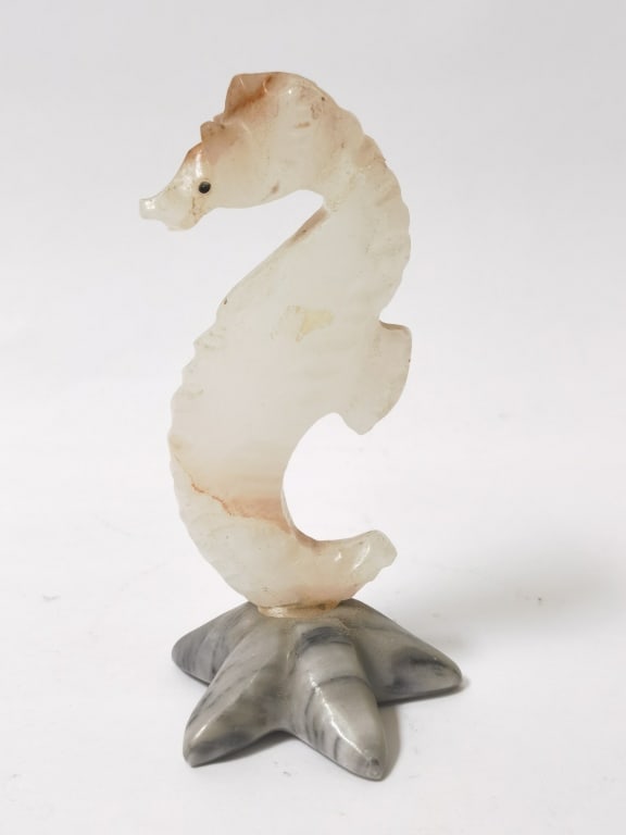 Soapstone Carved Sea Horse: Soapstone Carved Sea Horse, 5.5in