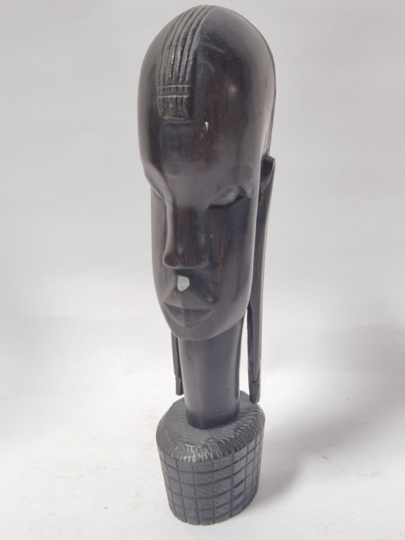 Vintage African Wood Carved Bust Sculpture (1 of 5)