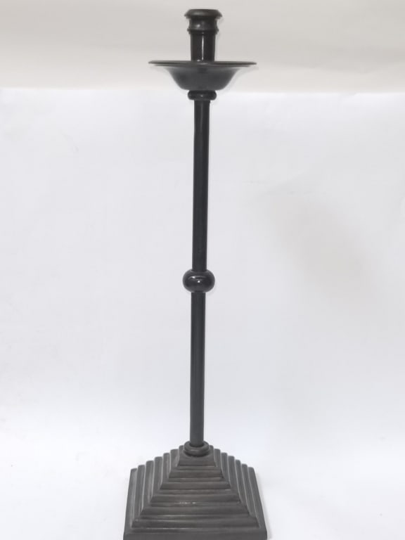 Vintage Bronze Candle Holder: Vintage Bronze Candle Holder, 21.5in by 6in by 6in