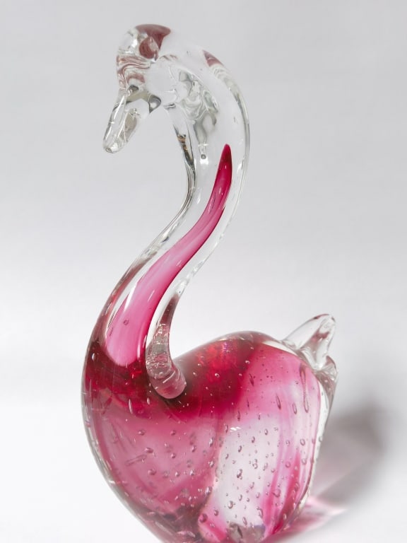 Large Murano Italy Cranberry Controlled Bubble Gla - 5