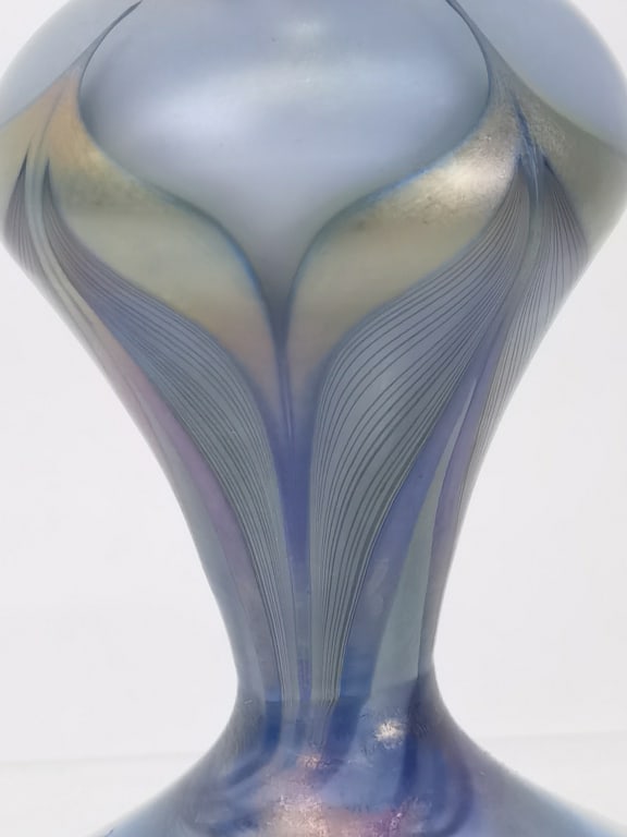 1990 Stuart Abelman Blue Iridescent Pulled Feather - 3