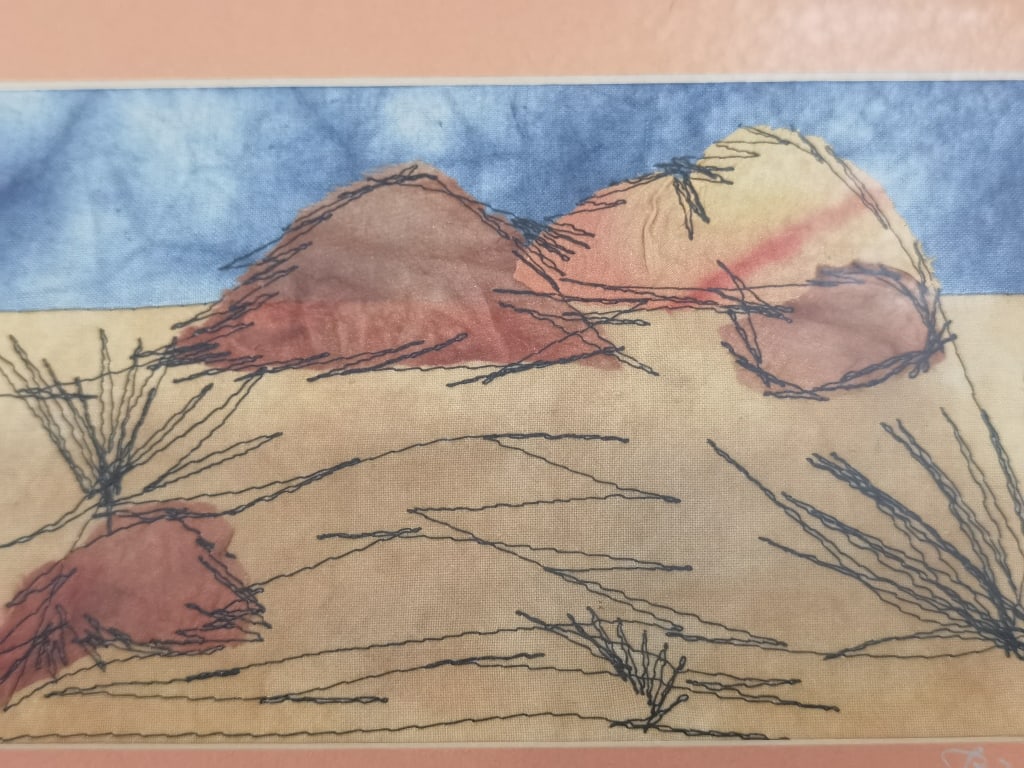 Signed Landscape Fabric Art - 2
