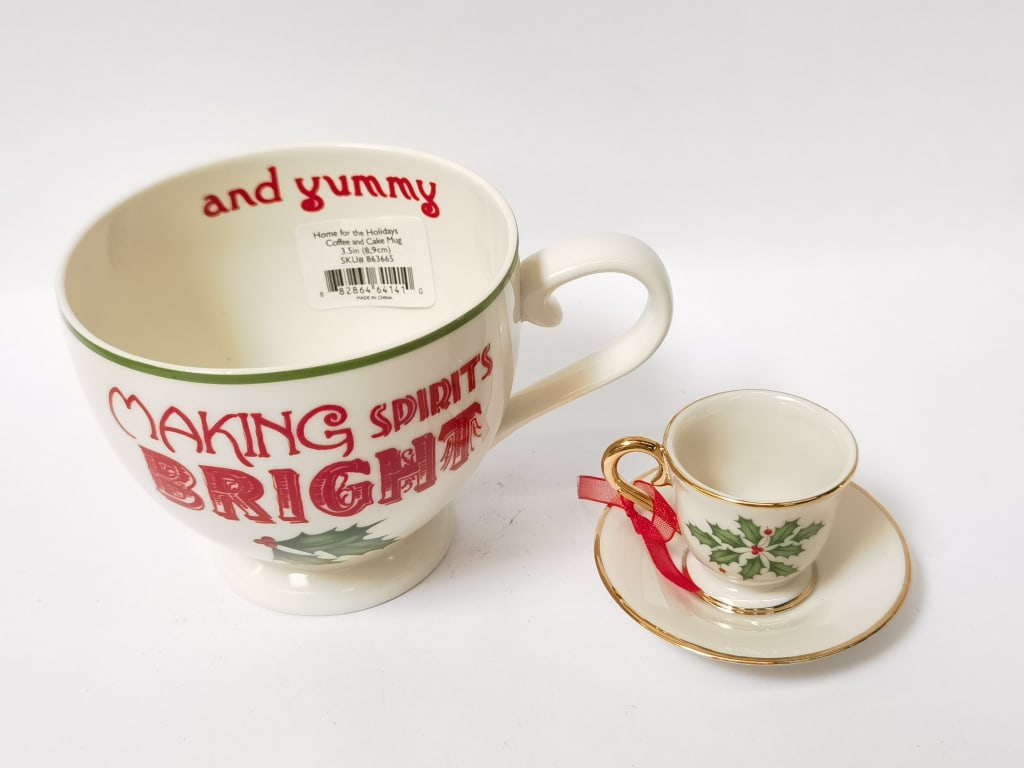 (2) Lenox Porcelain Holidays Cups - 2