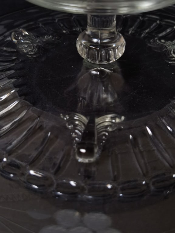 Etched Glass Footed Platter - 3